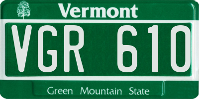 VT license plate VGR610