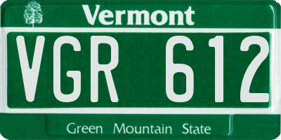 VT license plate VGR612