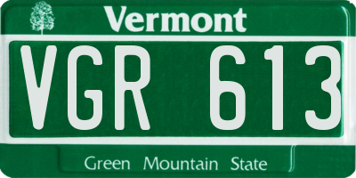 VT license plate VGR613