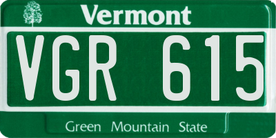 VT license plate VGR615