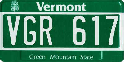 VT license plate VGR617