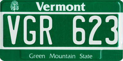 VT license plate VGR623