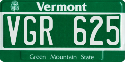 VT license plate VGR625