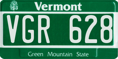 VT license plate VGR628