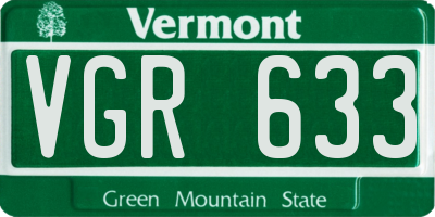 VT license plate VGR633