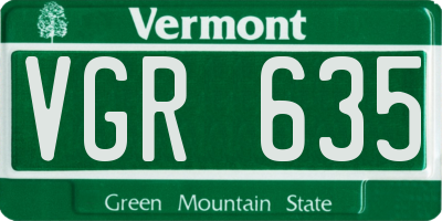 VT license plate VGR635