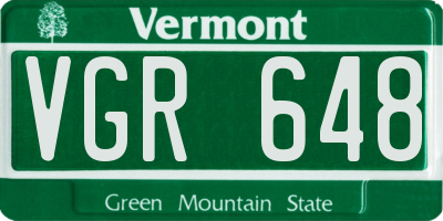 VT license plate VGR648