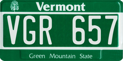 VT license plate VGR657