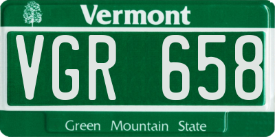 VT license plate VGR658