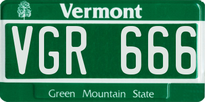 VT license plate VGR666