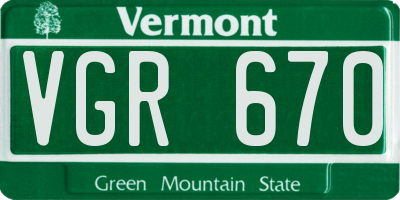 VT license plate VGR670