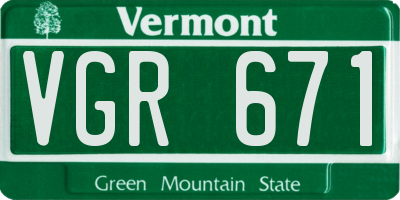 VT license plate VGR671