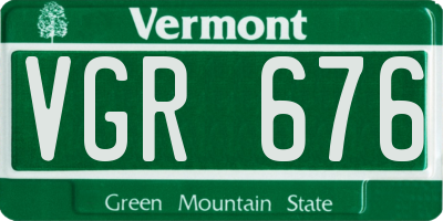 VT license plate VGR676