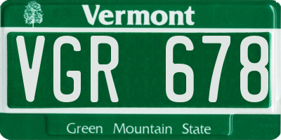 VT license plate VGR678
