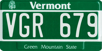 VT license plate VGR679