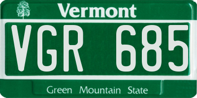 VT license plate VGR685