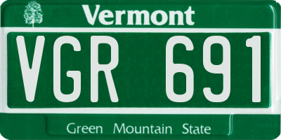 VT license plate VGR691