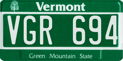 VT license plate VGR694