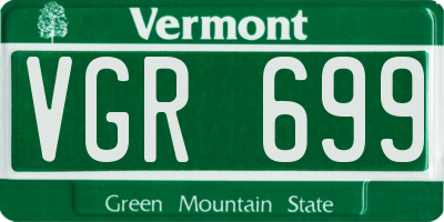 VT license plate VGR699