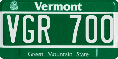 VT license plate VGR700