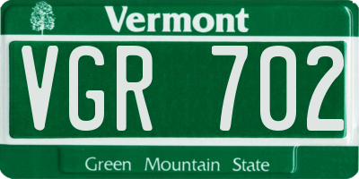VT license plate VGR702