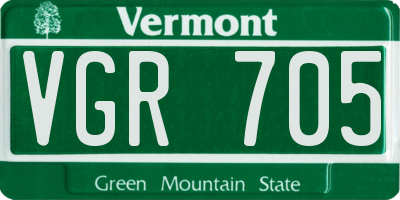 VT license plate VGR705