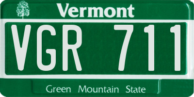 VT license plate VGR711