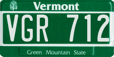 VT license plate VGR712