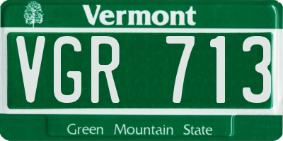 VT license plate VGR713