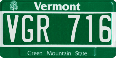 VT license plate VGR716