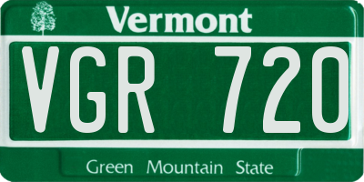 VT license plate VGR720