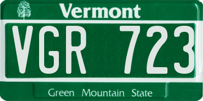 VT license plate VGR723