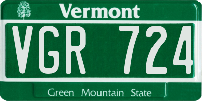 VT license plate VGR724
