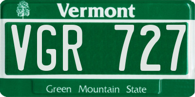 VT license plate VGR727