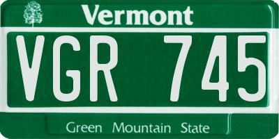 VT license plate VGR745