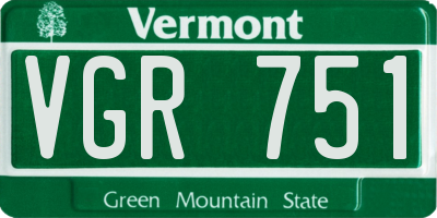 VT license plate VGR751