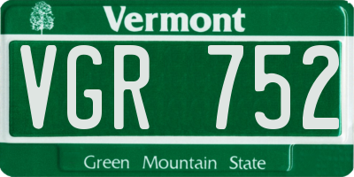 VT license plate VGR752