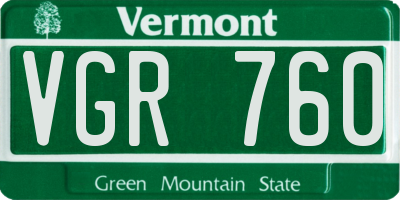 VT license plate VGR760