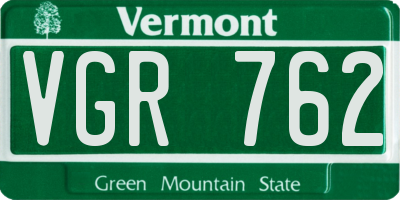 VT license plate VGR762