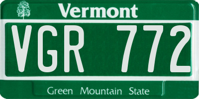 VT license plate VGR772