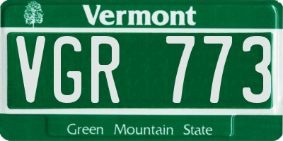 VT license plate VGR773