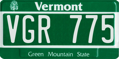 VT license plate VGR775