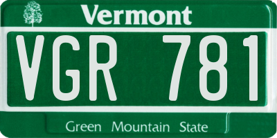 VT license plate VGR781