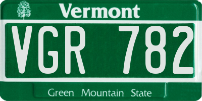 VT license plate VGR782