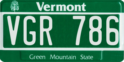 VT license plate VGR786