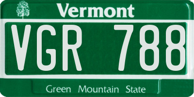 VT license plate VGR788