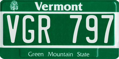 VT license plate VGR797