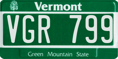 VT license plate VGR799