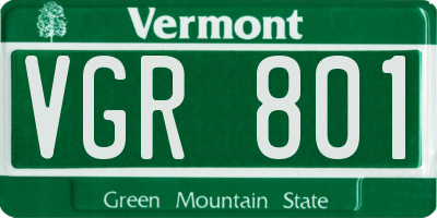 VT license plate VGR801