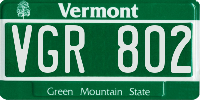 VT license plate VGR802